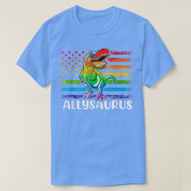 Dinosaur T Re Lgbt Gay pride Flagga Allysaurus All T Shirt (Design framsida)