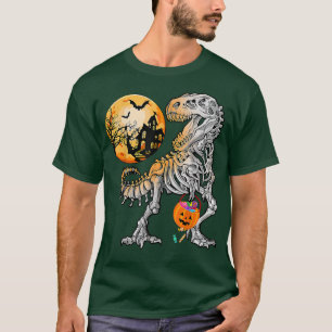 Dinosaur T Re Skeleton Funny Halloween Boy Kid Pum Shirt