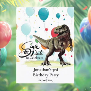 Dinosaur T-Rex ballonger Spara datum Vykort
