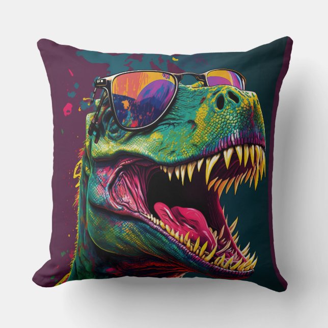 Dinosaur T Rex-barn Kudde (Framsida)