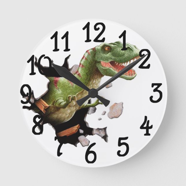 Dinosaur T-Rex Bedroom-väggklocka Rund Klocka (Framsida)