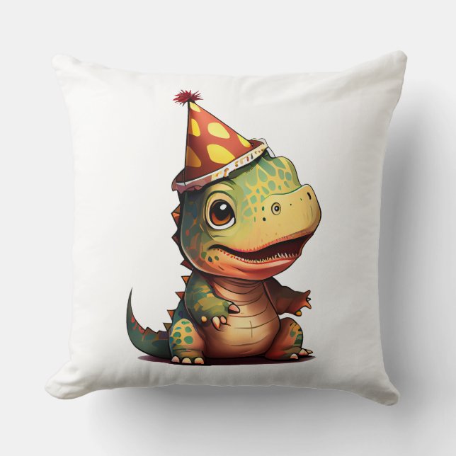 Dinosaur T Rex Birthday Baby Kudde (Framsida)