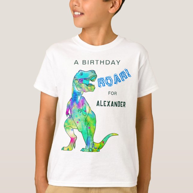 Dinosaur T-Rex Birthday Boy Party T Shirt (Framsida)