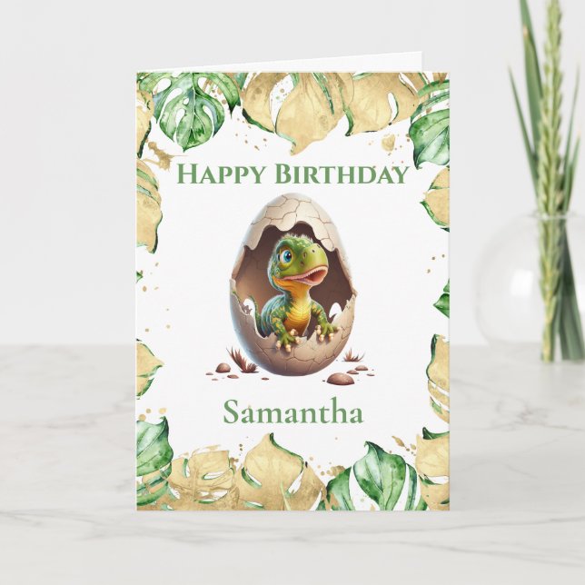 Dinosaur t Rex Birthday Cute Jurassicard Kort (Framsida)