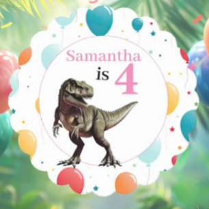 Dinosaur T Rex Birthday Rosa Underlägg Papper