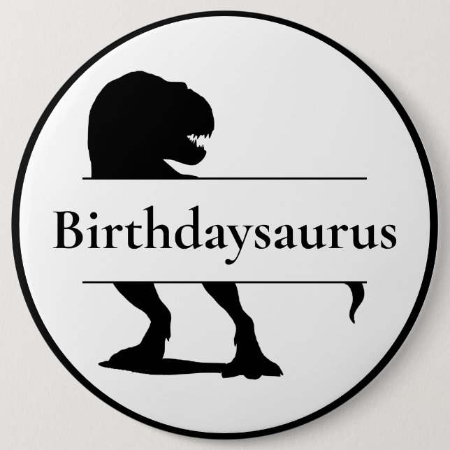 Dinosaur T Rex Birthday sauce Button Knapp (Framsida)