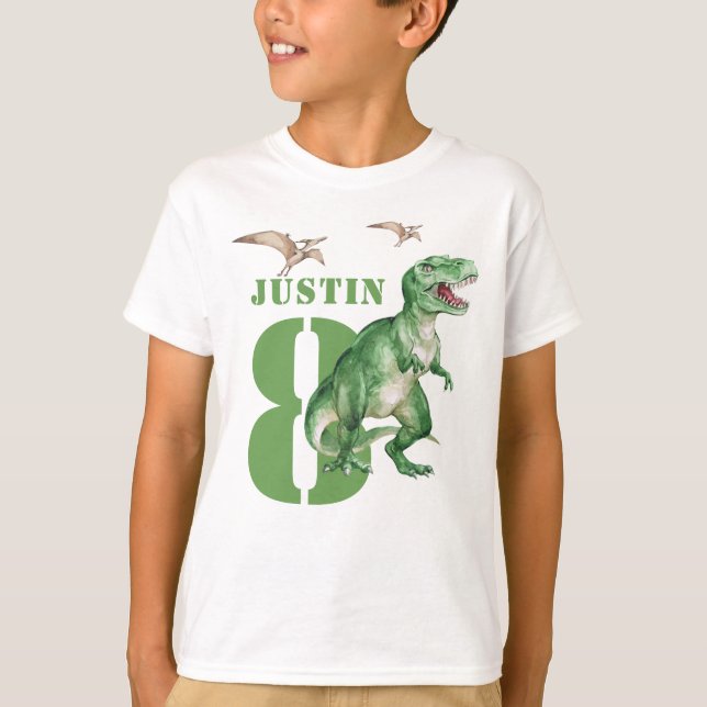 Dinosaur T Rex Birthday Shirt (Framsida)