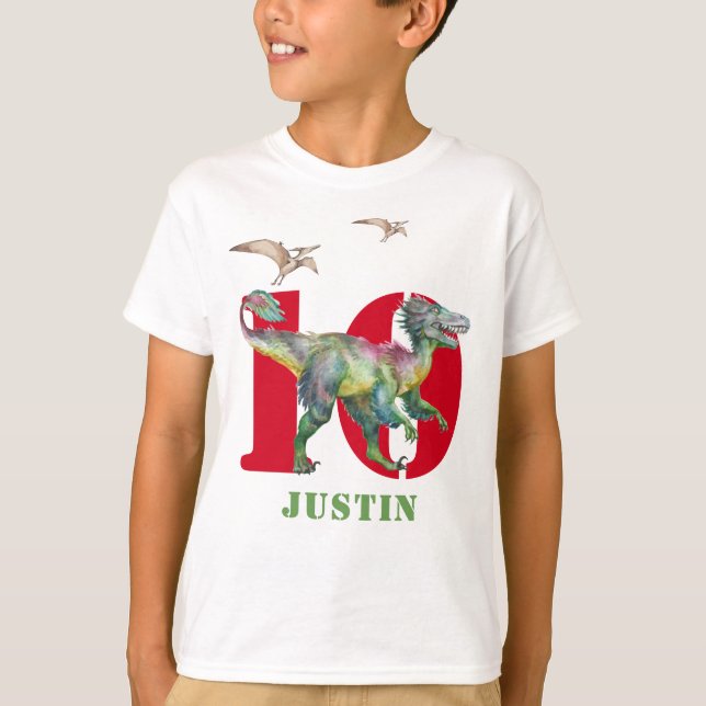 Dinosaur T Rex Birthday T-Shirt (Framsida)