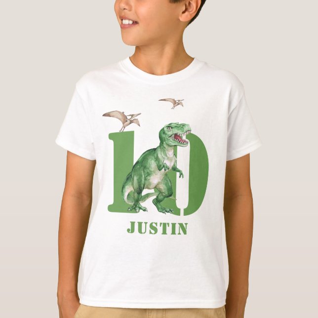 Dinosaur T Rex Birthday T-Shirt (Framsida)