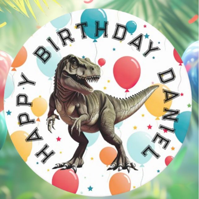 Dinosaur T=REX BIRTHDAY Underlägg Papper Rund (Check Out Our T-REX Birthday Coasters!)