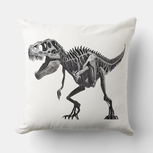 Dinosaur T Rex Bones Kudde (Framsida)