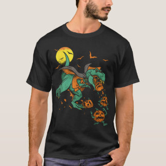 Dinosaur T Rex Boo Halloween Boys Pumpkin Matching T Shirt