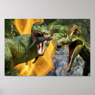 Dinosaur T-rex-brandpojkar Dino-tema Poster