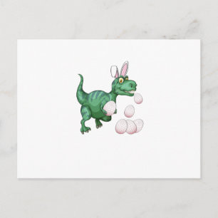 Dinosaur T-Rex Bunny Funny Påskägg Helg Vykort
