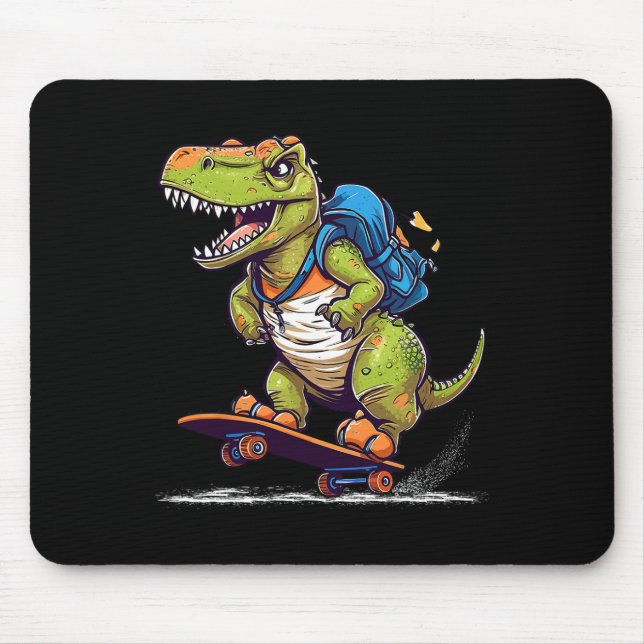 Dinosaur T Rex Cool Skateboard Dinosaur Skater  Musmatta (Framsidan)