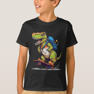 Dinosaur T Rex Cool Skateboardåkande Dinosaur Skat Shirt