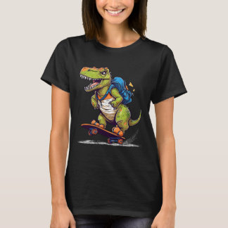 Dinosaur T Rex Cool Skateboardåkande Dinosaur Skat Shirt