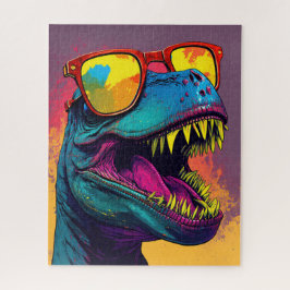 Dinosaur T Rex Coola Orange Blue Pussel
