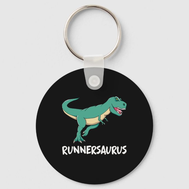 Dinosaur T-Rex Dino Rolig Träning Kardio Löpning Nyckelring (Framsida)