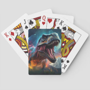 Dinosaur T-Rex Dino Stormy-bergen Casinokort