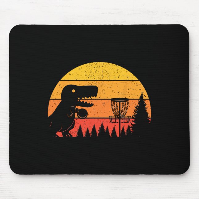 Dinosaur T-rex Disc Golf Spelare Sportälskare  Musmatta (Framsidan)