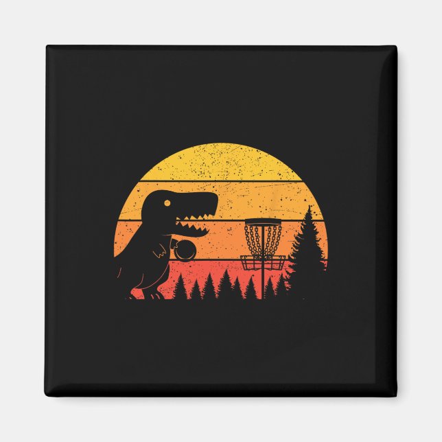 Dinosaur T-Rex Disc Golf Spelare Sportfantaster  Magnet (Framsidan)