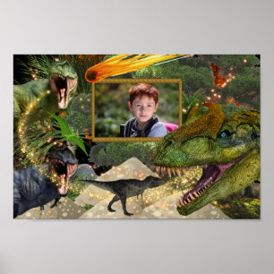 Dinosaur T-rex DIY fotoboys meteor flamor Poster