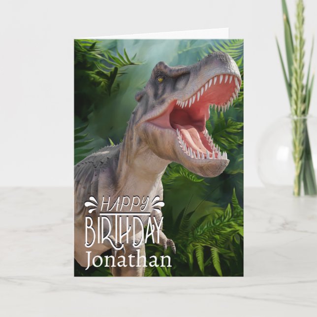 Dinosaur T Rex djungle Jurassic World Kort (Framsida)