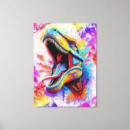 Dinosaur T-Rex - färgat dosinosaur Trex Canvastryck