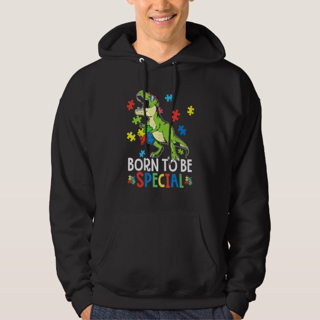 Dinosaur t rex, född som Speciell Dino Autism Todd Hoodie (Framsida)