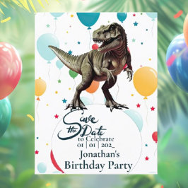 Dinosaur T-rex Födelsedag Spara datum  Vykort