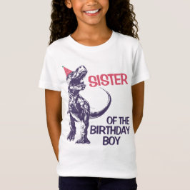 Dinosaur T-Rex Födelsedags hatt syster till födels T Shirt