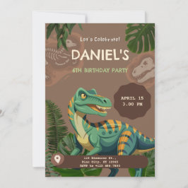 Dinosaur T-Rex Födelsedagsfest Inbjudningar