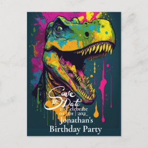 Dinosaur T-Rex Forntid Spara datum Vykort