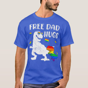 Dinosaur T-rex Free Pappa Hugs Wearing Glass Day T Shirt