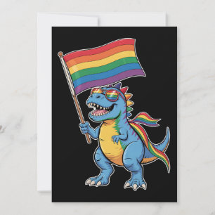 Dinosaur T Rex Gay pride LGBTQ Ally Rainbow Flagga Inbjudningar