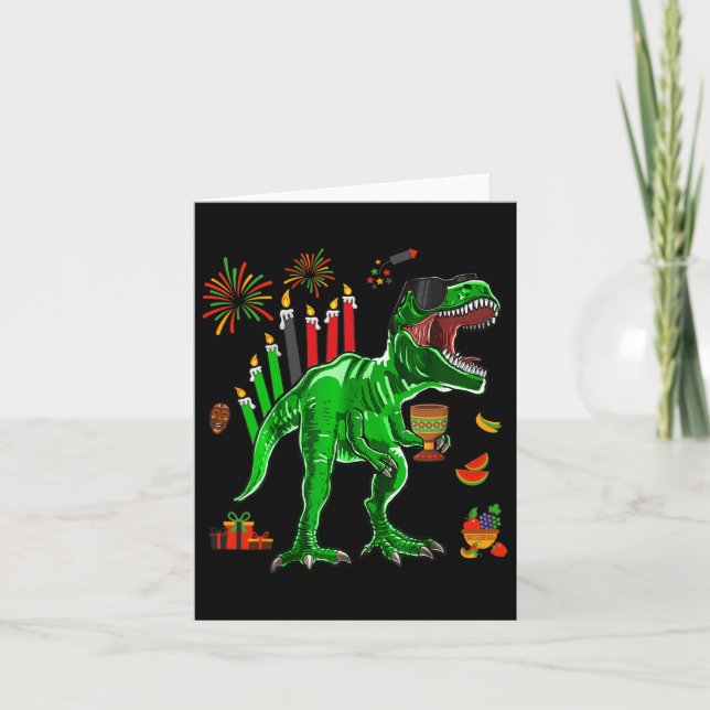 Dinosaur T-Rex God Kwanzaa Sju Principer För K Kort (Framsida)