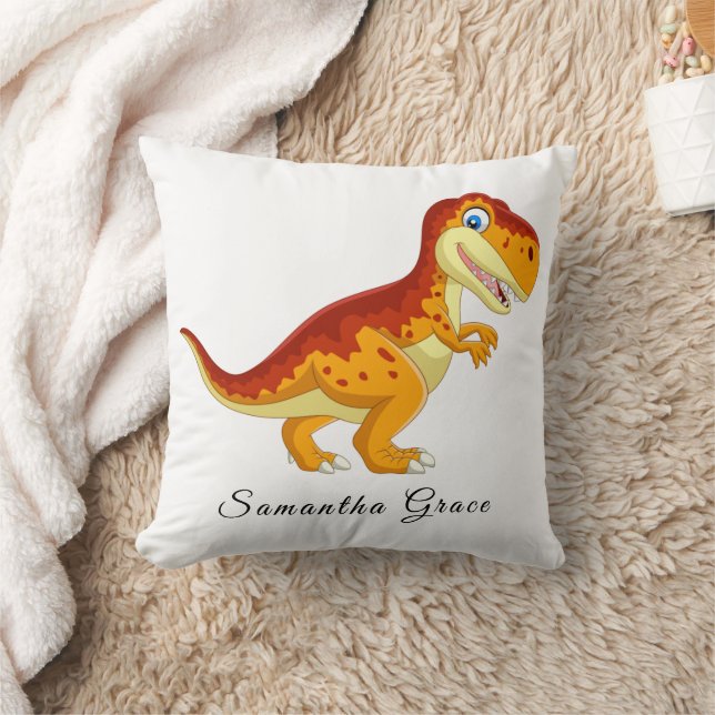 Dinosaur T Rex Guld Dekorativ kudde (Filt)