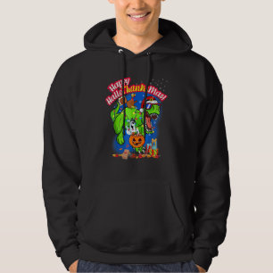 Dinosaur T Rex Halloween jul Glad Hallothan Hoodie