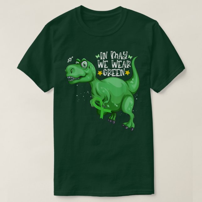 Dinosaur T- rex i maj Vi Bäror Grönt av psykisk hä T Shirt (Design framsida)