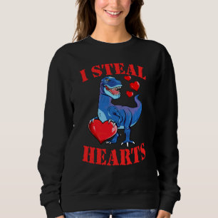 Dinosaur T Rex I Steal Hearts Boys Lycklig Valenti Shirt