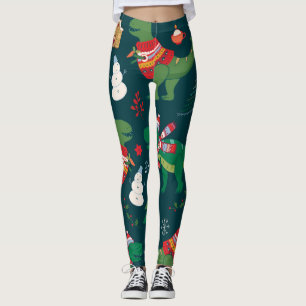 Dinosaur T-Rex: Jul nytt år. Leggings