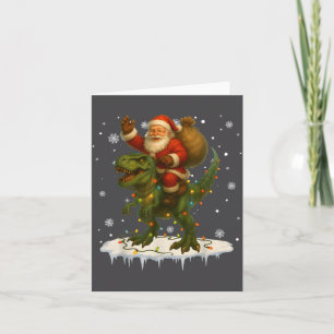 Dinosaur T Rex jul Santa pojkar män flickor Xmas Kort