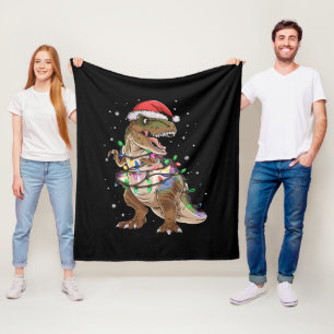 Dinosaur T-Rex Julgran Jultröja Xmas Dino Fleecefilt