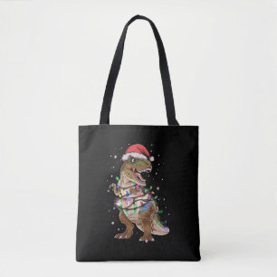 Dinosaur T-Rex Julgran Jultröja Xmas Dino Tygkasse