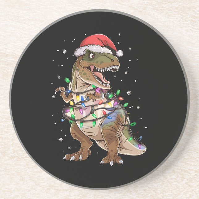 Dinosaur T-Rex Julgran Jultröja Xmas Dino Underlägg (Framsidan)