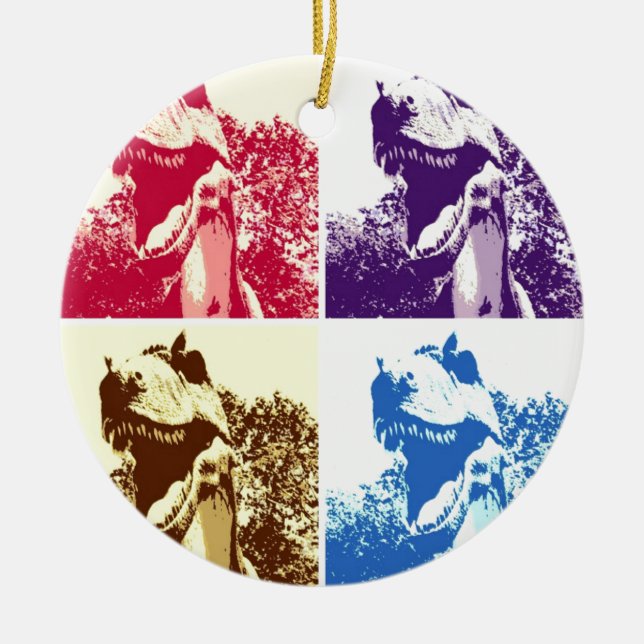 Dinosaur T-Rex Julgransprydnad Keramik (Framsidan)