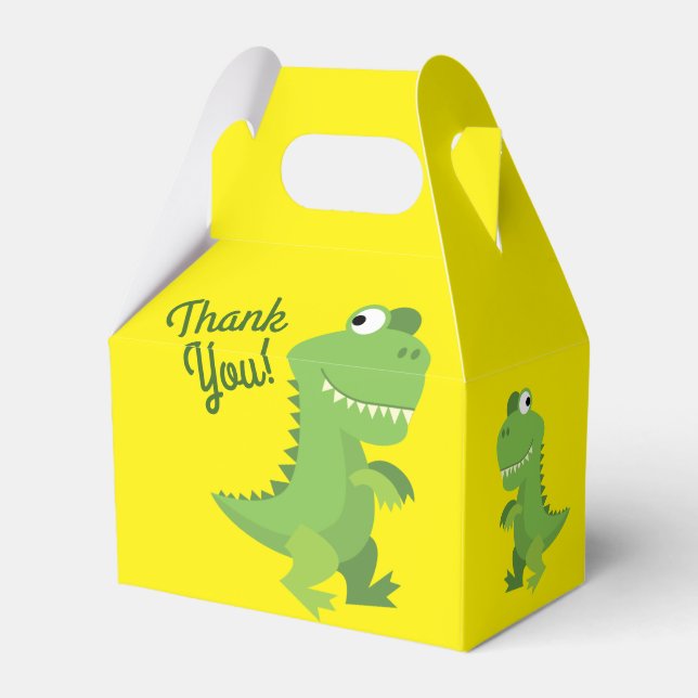 Dinosaur T-rex Kids 1:a födelsedagen Dino Party Presentaskar (Baksidan Sidan)