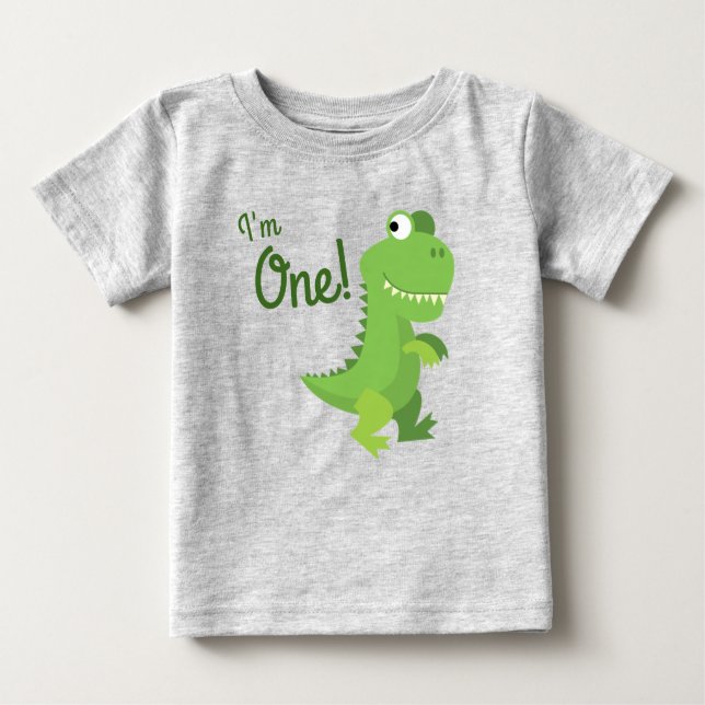 Dinosaur T-rex Kids 1:a födelsedagen Dino Party T Shirt (Framsida)