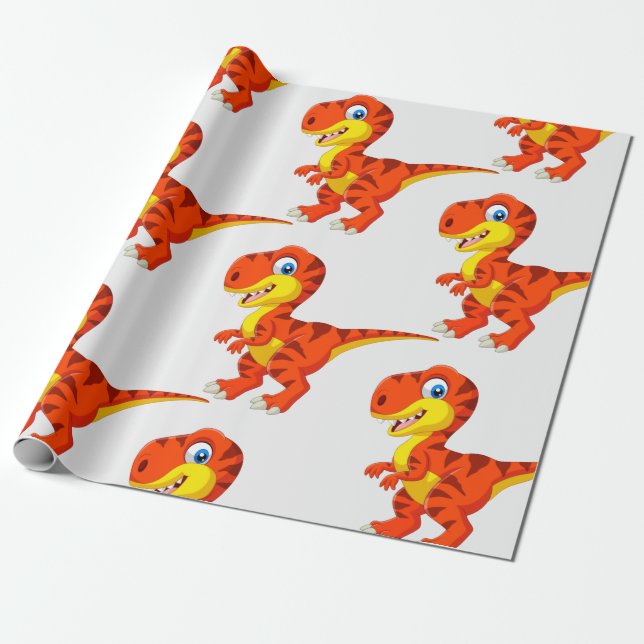Dinosaur T Rex Kids Presentpapper (Utrullad)